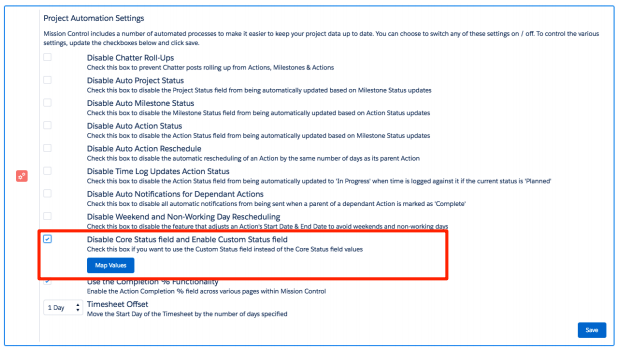 Custom Status Values