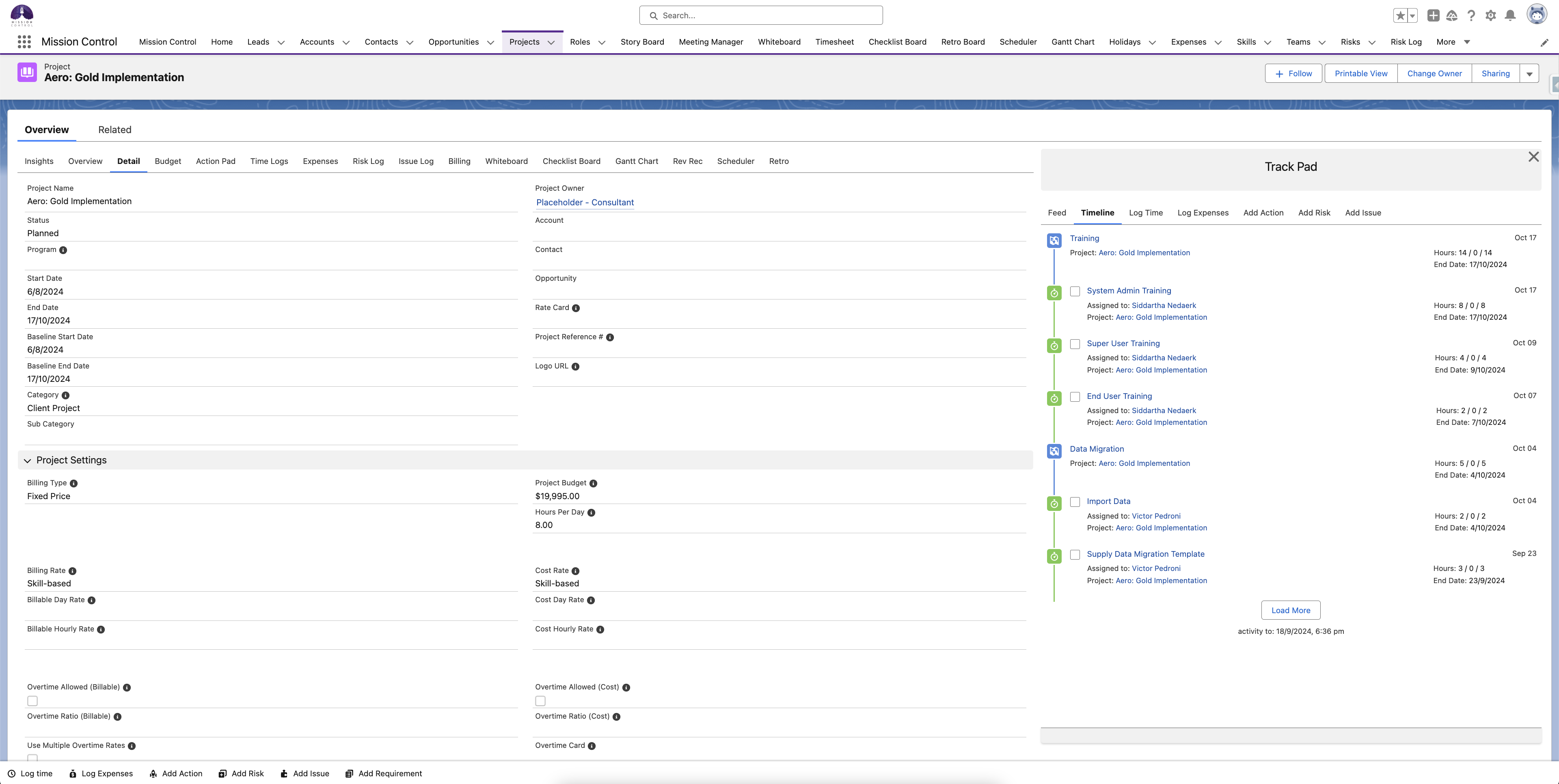 Project Overview - Detail Tab