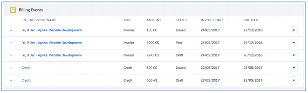 Project Overview - Billing Tab