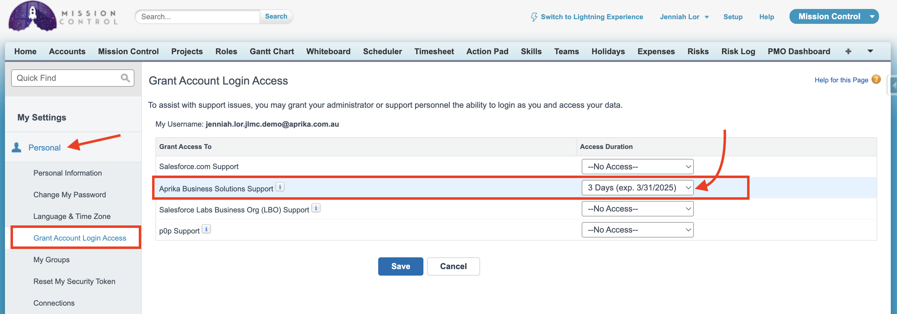 Grant Login Access
