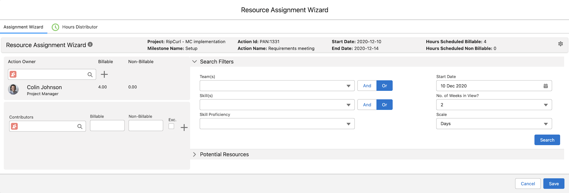 Resource Assignment Wizard