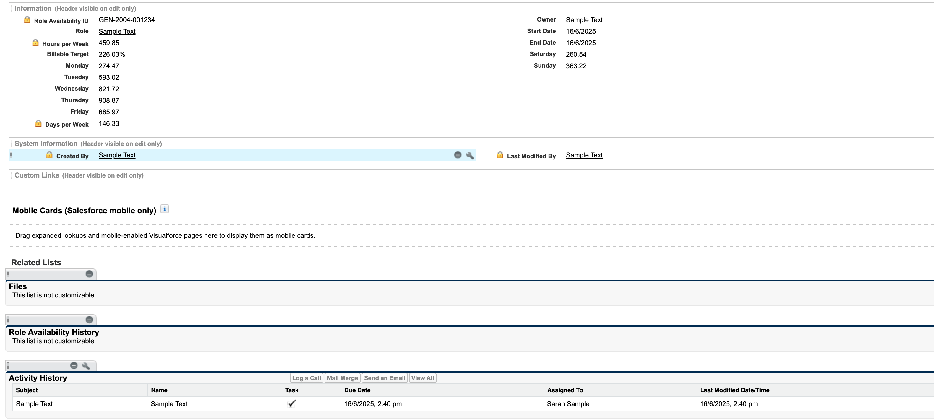 What is the Role Availability Object?