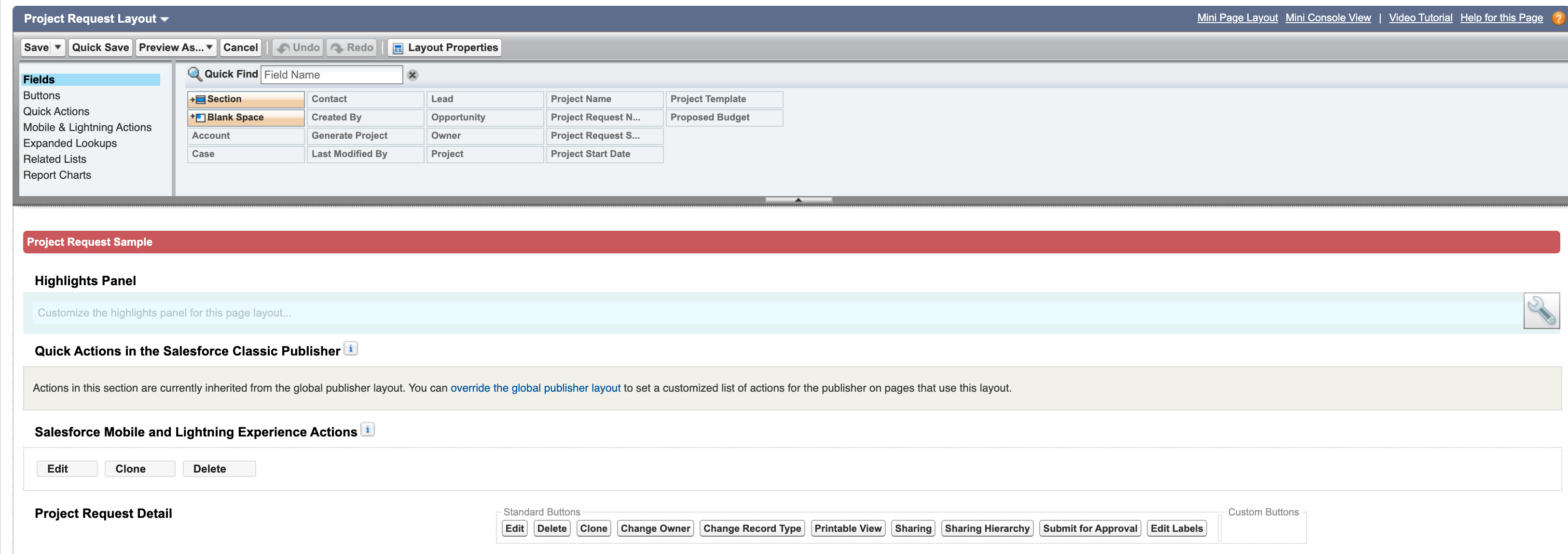 What is the Project Request Object?